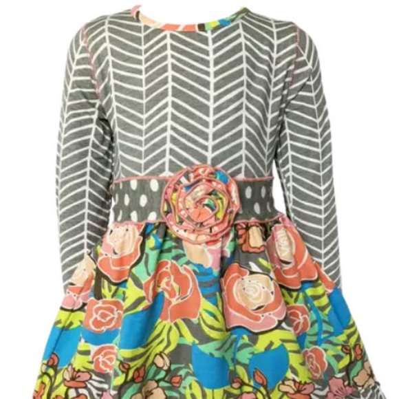 Herringbone Floral Dress & Leggings Outfit - Picture 2 of 11